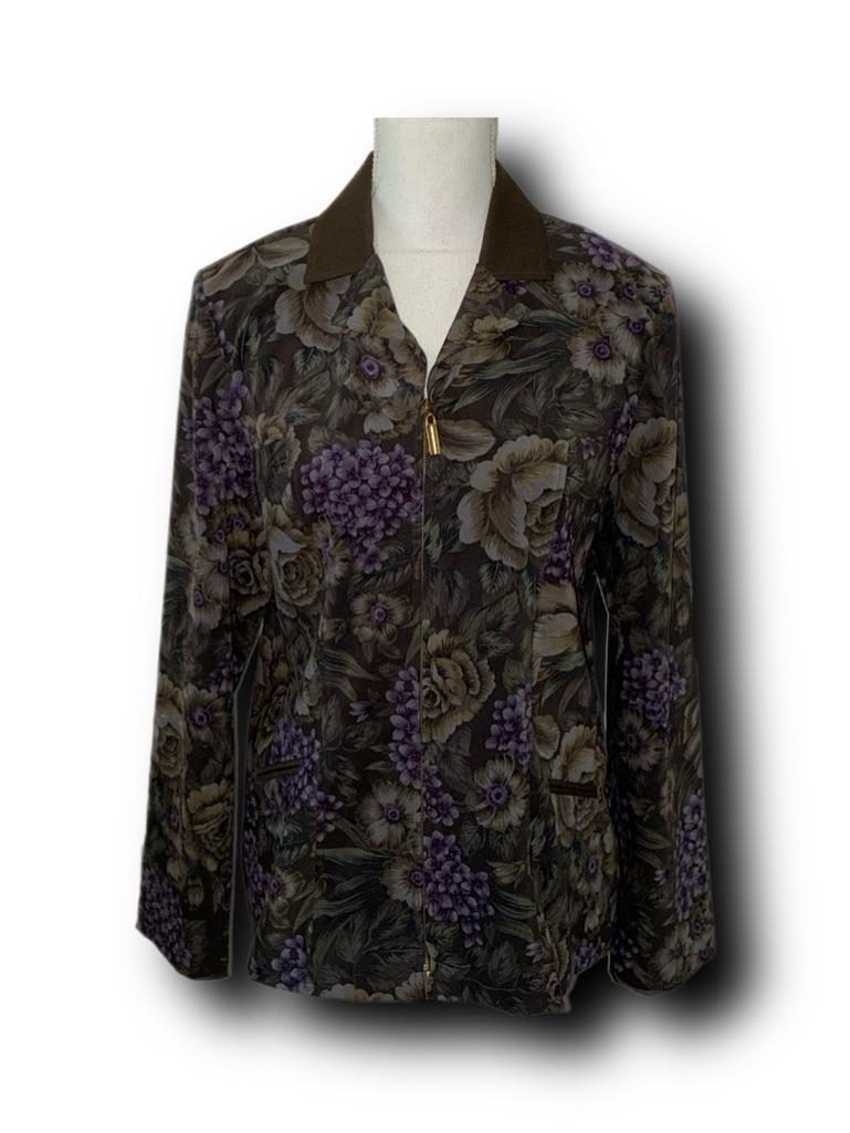 Vintage 90s Miss Dorby Zip-Up Floral Blazer/Jacket